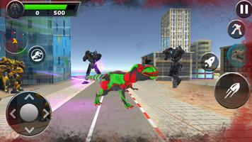 Dino Robot Transform War Game Affiche