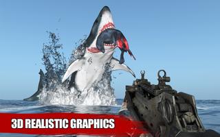 World Big Angry Shark Hunting game 2019 poster