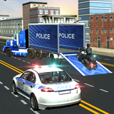 Police Plane Moto Transporter icône