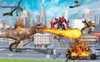 power Robot vs Dinosaur war 3D الملصق