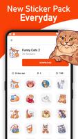 برنامه‌نما Funny Cat Stickers For WhatsApp - WAStickerApps عکس از صفحه
