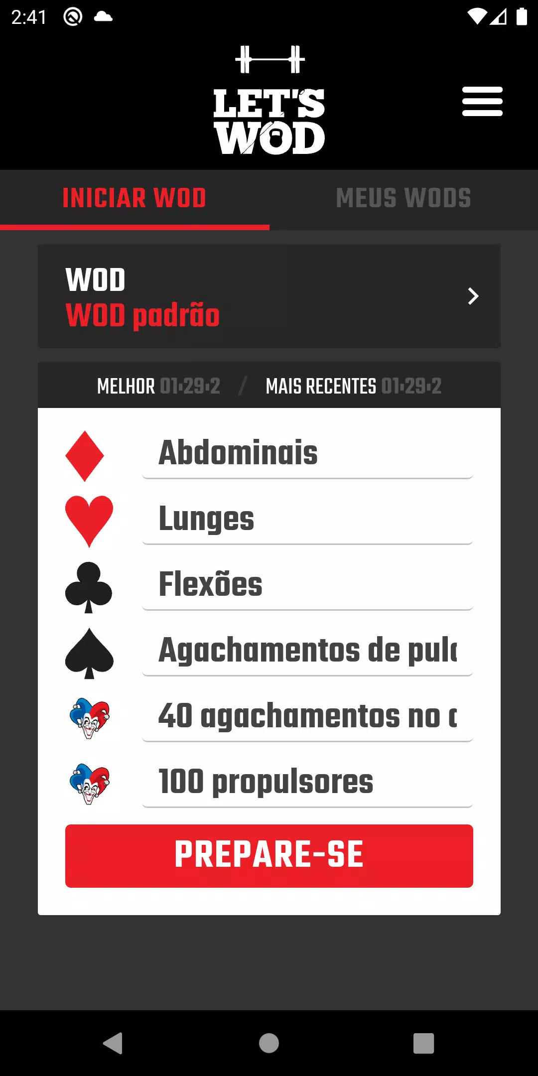 Download do APK de Baralho de cartas WOD para Android