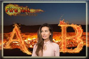 Fire Text Photo Frame Poster