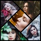 collage de photo -effet miroir icône