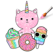 Kawaii glitter kleuren-icoon