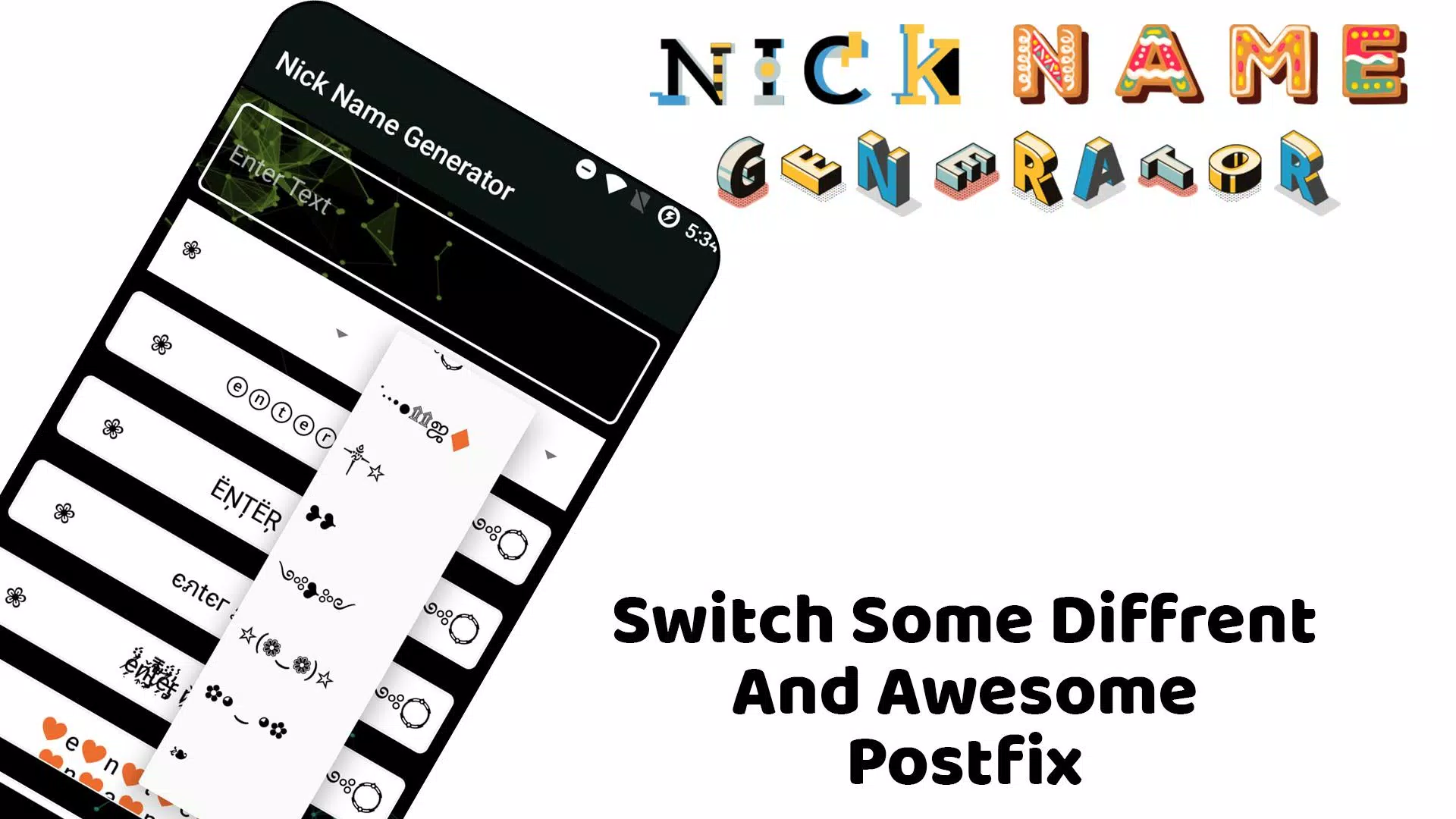 Nickname Generator - text Creator APK pour Android