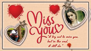 Miss You Dual Photo Frame Affiche