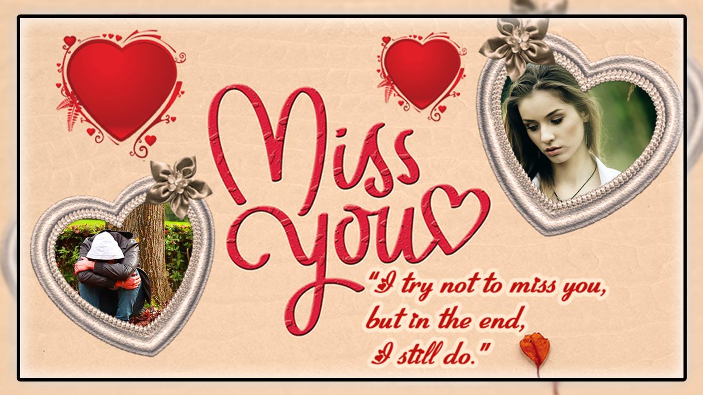 Miss You Dual Photo Frame For Android Apk Miss You Dual Photo Frame Poster