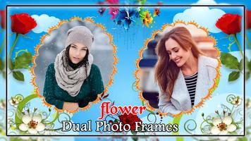 Flower Dual Photo Frame Affiche