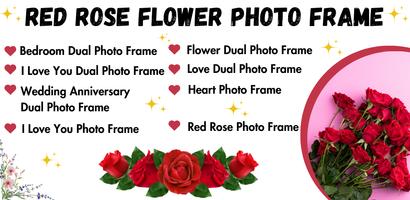 Cadre photo rose rouge Affiche