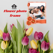 Marco de fotos de flores icono