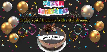 Name On Birthday Cake-poster