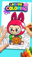 Labubu coloring Drawing ポスター