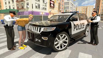 مطاردة الشرطة سائق سيارة شرطي الملصق