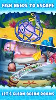 Newborn mermaid baby care game-poster