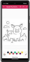 Kawaii Pig Coloring Book capture d'écran 2