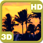 Tropical Sunset Palm Beach Silhouette ícone