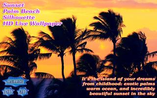 Tropical Sunset Palm Beach Silhouette imagem de tela 2