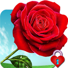 Red Rose Heart Pin Lock Screen-icoon