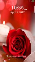 Red Rose Heart Pin Lock Screen-poster