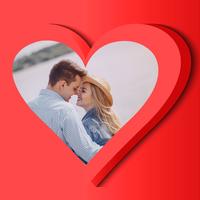 Cute Romance Photo Frame पोस्टर