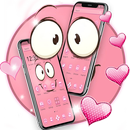 Pink Cute Cartoon Smile Face Theme APK