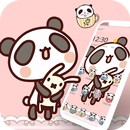 Pink Cartoon Kawaii Panda Theme APK