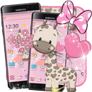 Thème de girafe rose mignon APK