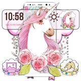 Pink Cute Lovely Unicorn Theme آئیکن