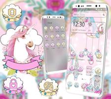 Pink Cute Lovely Unicorn Theme capture d'écran 1