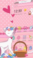 Pink Adorable Cat Theme স্ক্রিনশট 1