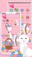 Pink Adorable Cat Theme syot layar 2