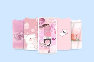 Papel de parede estético rosa imagem de tela 3