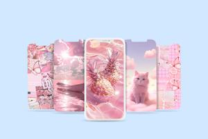 Papel de parede estético rosa Cartaz