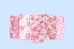 Papel de parede estético rosa imagem de tela 2