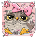 Pink Bow Cartoon Owl Theme APK