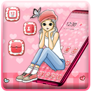 Pink Fashion Girl Theme APK