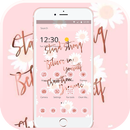 Pink Fresh Daisy Words Theme-APK