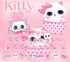 Pink Kitty Keyboard Theme Affiche