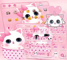 Pink Kitty Keyboard Theme capture d'écran 1