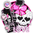 Pink Love Diamond Skull Theme APK