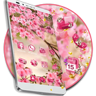 Roze zomer bloem thema-icoon