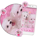 Pink Warm Cute Dog Theme APK