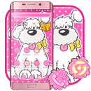 Pink White Kawaii Puppy Theme APK