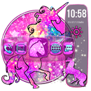 Pink unicorn galaxy theme APK