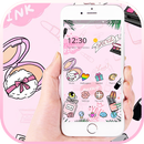 Pinky Fashion Cosmetic Graffiti Theme💄-APK