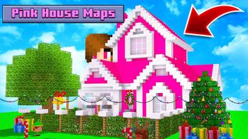 Pink house maps Affiche