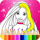 Princesses to paint and color icon