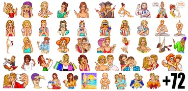 Pin-up Girl Stickers Set