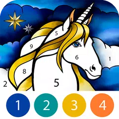 Unicorn Color by Number Book Icon